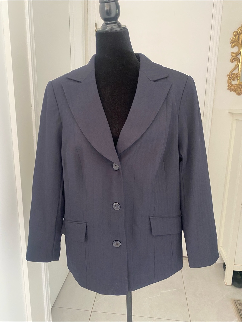 Addition Elle classic dark Navy Blue Tailored Blazer/Jacket wth pockets Size 14P